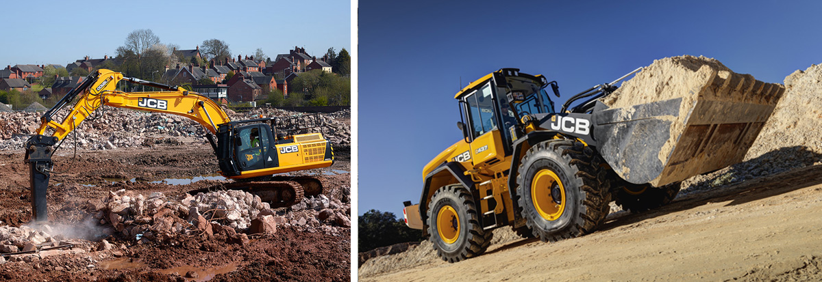 JCB excavator and loader